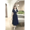 Đầm xòe dự tiệc tay choàng đính hoa